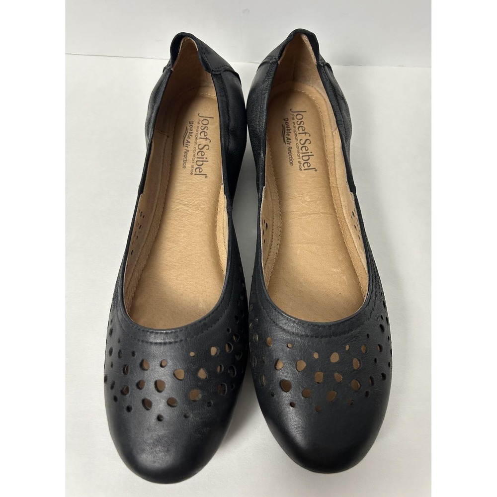 Josef Seibel Ballet Flat Womens Size 9 Pippa 29 Shoes US 40 EU Black Perforated - Picture 3 of 10